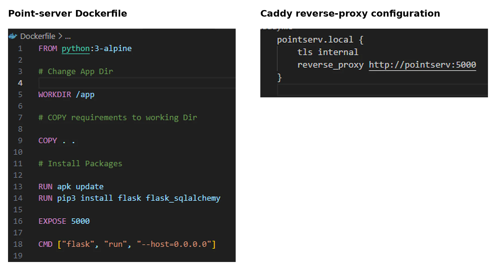 Dockerfile and Caddy configuration for the scoring service