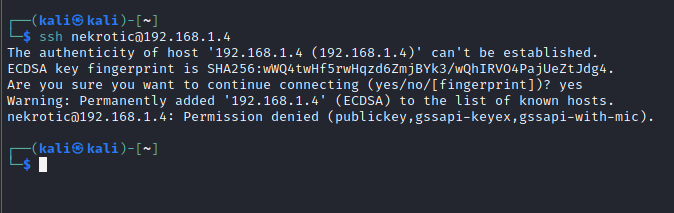 SSH login denied without the required key