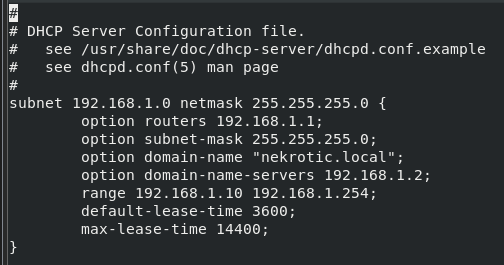 CentOS DHCP server configuration